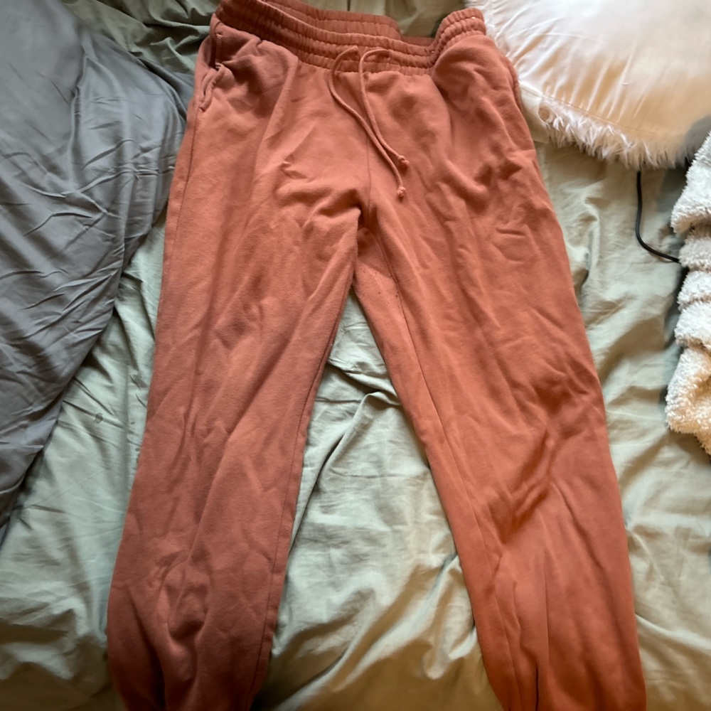 Soft, Reddish-brown pants from Costco.